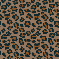 Leopard skin seamless vector pattern texture. Abstract Wild Animal Skin Print in flat style. Geometric Design.