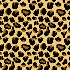 Leopard skin seamless vector pattern texture. Abstract Wild Animal Skin Print in flat style. Geometric Design.