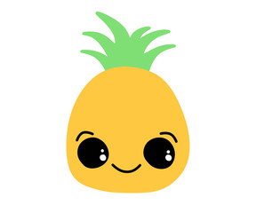 Little cartoon yellow pineapple. Vector