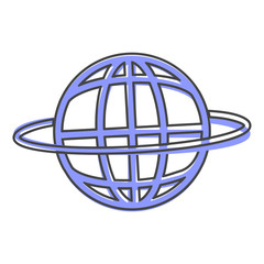 Vector icon world news. Globe icon cartoon style on white isolated background.