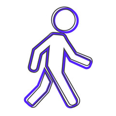Vector icon walking pedestrian. Walking man cartoon style on white isolated background.