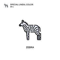 Fototapeta na wymiar Zebra Special lineal color icon. Illustration symbol design template for web mobile UI element. Perfect color modern pictogram on editable stroke.