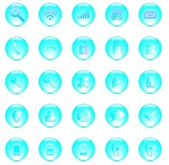 phone icons cristal ball collection set buttons illustration