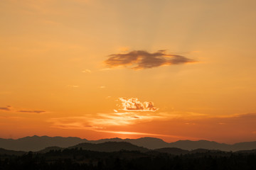 Beautiful sky on sunset time