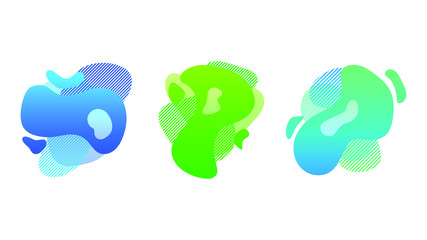 Abstract Set Liquid Color Collection Geometric Shapes Fluid Gradient Dynamic Elements Banner Logo Vector Desgin Style Trendy