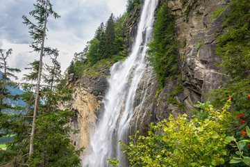 Waterfall called Fallbachfall in the austrian Alps. It is the highest waterfall in Carinthia and is located in the Maltatal in the region Kärnten, Austria.