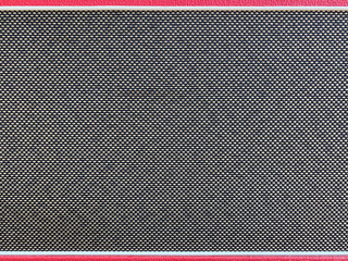 black and vintage cream speaker grill with white line and red luxury leather look like photo frame can use for background, backdrop and texture with copy space for letter. concept for instrumental..