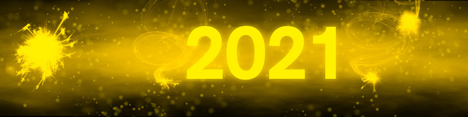 2021 Jahreswechsel Sylvester mit glitzernden Elementen