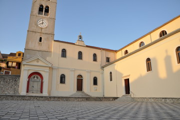 Church of the Assumption of the Blessed Virgin Mary is one of the few preserved buildings of the former Old Town of Mali Losinj.Parrish church of the nativity of the virgin at Mali Losinj.