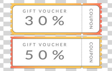 discount coupons, 30% discount tickets and 50% special offers on special days, with an abstract background.