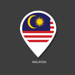 Malaysia flag Vector marker with flags.