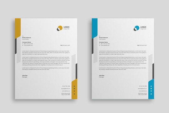 Abstract Corporate Business Style Letterhead Design Vector Template For Your Project. Simple And Clean Print Ready Design, Elegant Flat Design Vector Illustration.