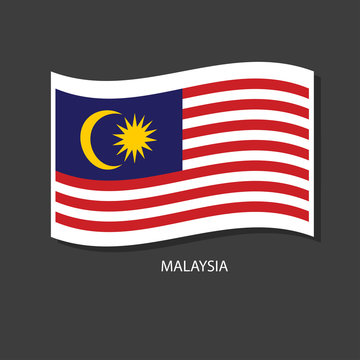 Malaysia Flag Vector Waving With Flags.