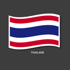 Thai flag Vector waving with flags.	