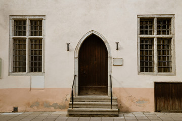 Medieval old house exterior in Tallinn, Estonia