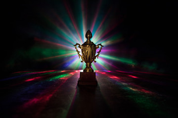 golden cup of the winner isolated on white background