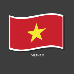 Vietnam flag Vector waving with flags.