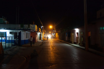 Night street at Trinidad, Cuba