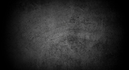 Old wall texture cement dark black gray panorama background abstract grey color design are light with white gradient background.