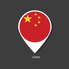 china flag Vector marker with flags.