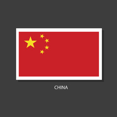 china flag Vector Square Icon.