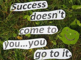 English proverb. expression. Success doesn't come to you... you go to it.
