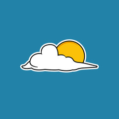 The Sun and Cloud Icon Vector