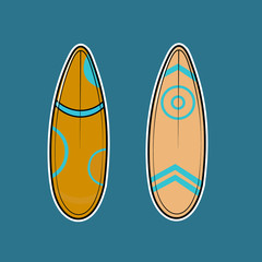 Beach Surfing Board Icon Vector