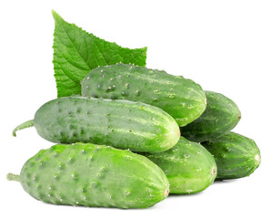 Fresh сucumbers isolated on white
