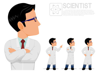Isolated scientist on white background