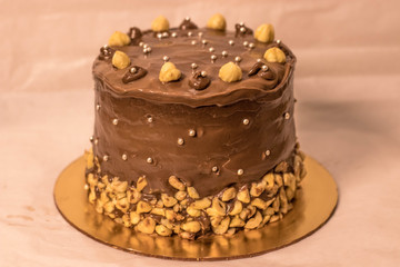 Hazelnut chocloate truffle birthday cake 