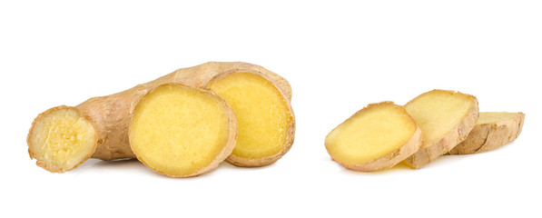 Ginger root isolated on white background