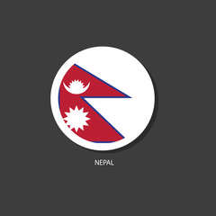 Nepal flag Vector circle with flags.	