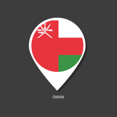 Oman flag Vector marker with flags.	