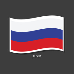 Russia flag Vector waving with flags.	
