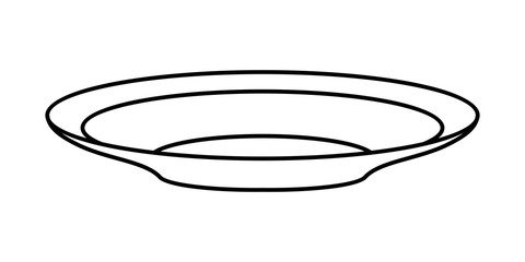 LINEAR DRAWING OF A DEEP DISH ON A WHITE BACKGROUND