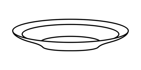 LINEAR DRAWING OF A DEEP DISH ON A WHITE BACKGROUND