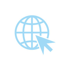Globe go to web icon. Vector design. symbol for web site Computer and mobile vector.