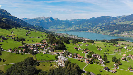 Beautiful Swiss Alps with its small villages - travel photography