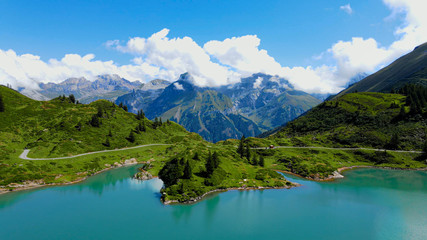 Naklejka na ściany i meble Mountain Lake Truebsee in Switzerland - travel photography
