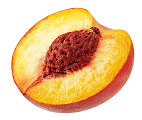 Peach isolated on white background, clipping path, full depth of field