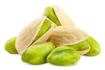 pistachio isolated on white background, clipping path, full depth of field
