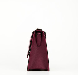 handbag on a white background.
