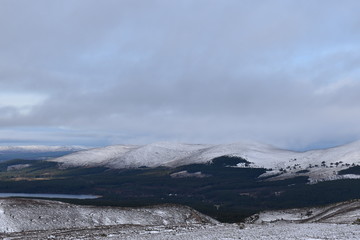 Fototapeta na wymiar Snow mountains from scotland