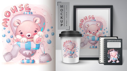 WC toilet mouse - poster and merchandising.