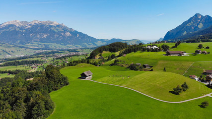 Fototapeta na wymiar Typical landscape in Switzerland - the Swiss Alps - travel photography