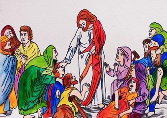 Obraz premium virgin mary and jesus