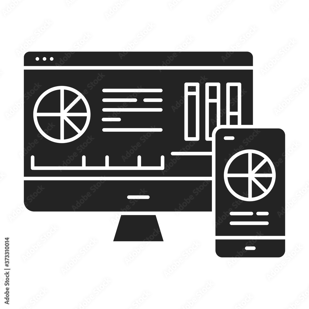 Poster mobile business intelligence bi color line icon. system comprising both technical and organizational