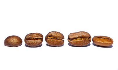 Coffee beans isolated on white background