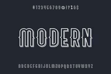 vintage font, classic lettering, blue and white style background, typeface vector design